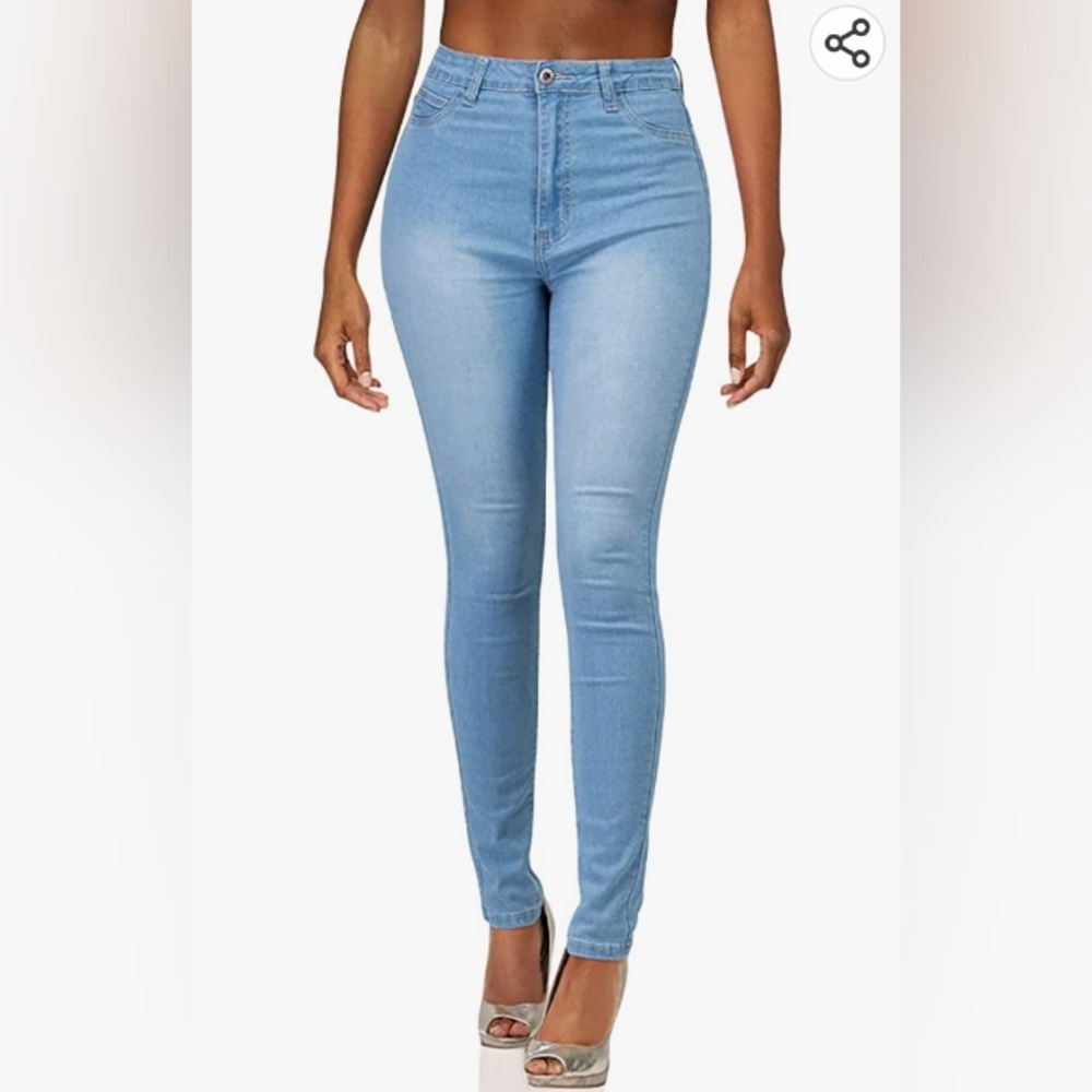 Wax jeans 👖 butt I love you women's size 14 light blue stretch jeans
